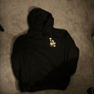 Men's Black Hoodie with Gold Logo